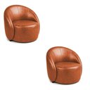 Ver imagem 2 de Poltrona Decorativa Orgânica Kit 2 Lua Sintético Pu D03 - D'Rossi Whisky
