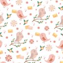 Ver imagem 3 de Papel de Parede Infantil - Passarinho Romântico Arte Destaque 3 Metros