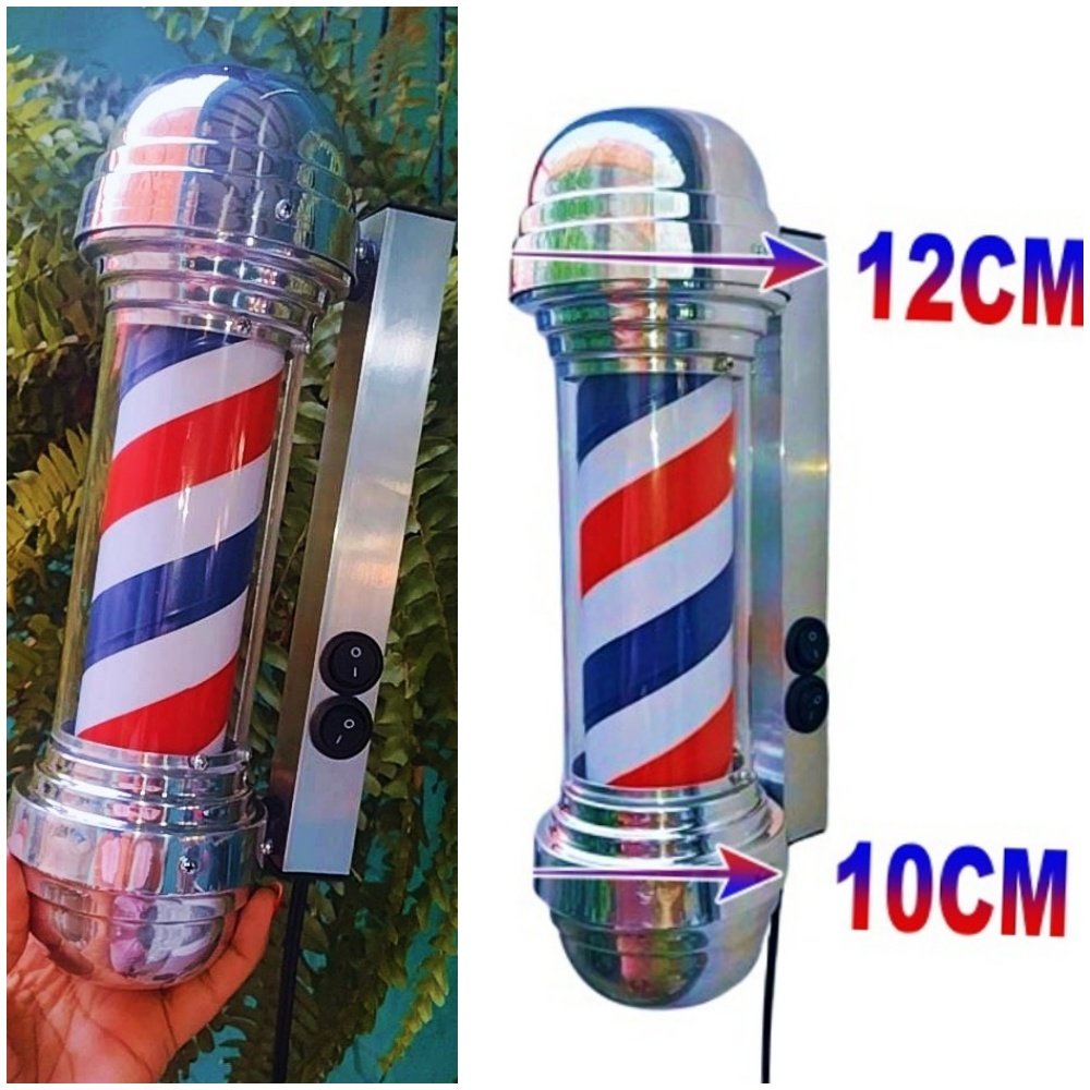 Barber Pole Giratório 60cm Bivolt + Barber Mini 30cm Oferta. - 5