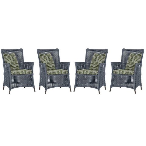 4 Poltronas Igapó Alumínio Pintura Marrom Corda Náutica E5 Prata