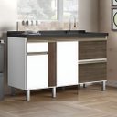 Ver imagem 1 de Gabinete Cozinha 100% MDF Armário Pia 144cm Portas e Gavetas: Avelato/Branco