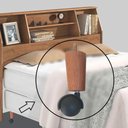 Ver imagem 5 de Conjunto 8 Pés de Cama Box Casal com 5 Pés Palitos Fixos e 3 Rodízios Madeira e Polipropileno Mel