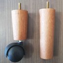 Ver imagem 6 de Conjunto 8 Pés de Cama Box Casal com 5 Pés Palitos Fixos e 3 Rodízios Madeira e Polipropileno Mel