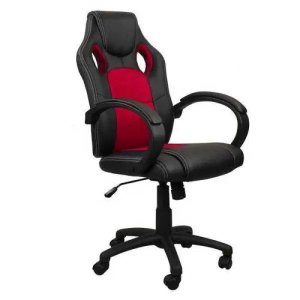 Cadeira Gamer em Couro Pu Preta com Vermelho Pelegrin Pel-3002
