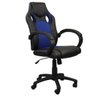 Cadeira Gamer em Couro Pu Preta com Azul Pelegrin Pel-3002 - 1