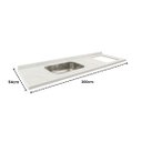 Ver imagem 3 de Pia de Mármore Branco 200cm Espaço Cooktop e Cuba Inox N2: Branco