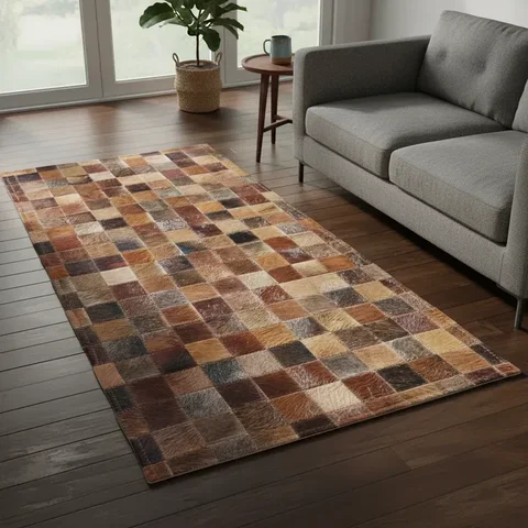 Tapete de Couro Par Beira Cama Marron 1,00 X 0,50 M