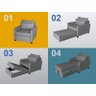 Poltrona Cama Meca_MM que se Transforma em Sofá Cama Solteiro Resistente e Confortável em Sarja Algo - 3