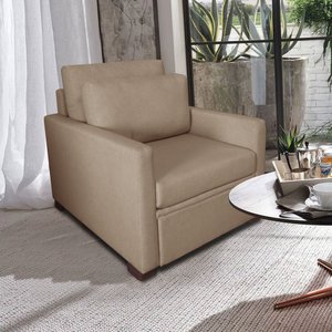 Poltrona Cama Meca_MM que se Transforma em Sofá Cama Solteiro Resistente e Confortável em Sarja Algo
