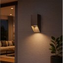 Ver imagem 2 de Arandela Sobrepor Bisel 1 Foco Marrom Parede Fachada + Led Mr16 Br. Quente St3256