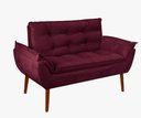 Ver imagem 2 de Kit 01 Poltrona + 01 Namoradeira Opala + 02 Almofadas Suede Bordo -rv Decora