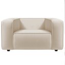 Ver mais imagens de Kit Sofá 3 Lugares 180cm e Poltrona Decorativa Escritório Orgânico Cecília Linho Bege