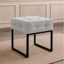 Ver imagem 1 de Puff Sala Decorativo Industrial Elisa Suede Cinza D03 - D’Rossi