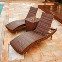 Ver imagem 2 de 4 Cadeiras e Mesa Adaptada, 2 Espreguiçadeiras Bona e Mesa + Chaise Meia Lua