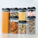 Ver imagem 1 de Kit 7 Potes Herméticos Vidro Tampa Plástica Mantimentos
