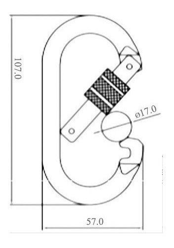 Kit 10 Mosquetão de Aço Oval Rosca 25kn Nbr Trava Altura - 4