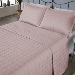 Kit Colcha Cobre Leito Matelado Casal King Size 3 Peças Dupla Face Soft Rose - 4