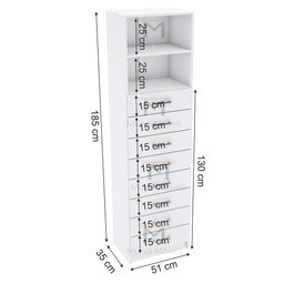 TORRE GAVETAS MÓDULO CLOSET M141.2021.B (LOJA, CASA) MUNDI MOVEIS - 4