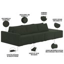 Ver imagem 4 de Sofá Ilha Modular para Sala 312cm com Puff Dublin K01 Veludo Verde - Lyam Decor