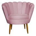 Ver imagem 2 de Poltrona Pétala de Veludo Luxo Decorativa Liberty Móveis Rosa