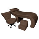 Ver imagem 1 de Kit Maca Estética Metalasse com Mocho e Escadinha Slk Decor Nina Marrom