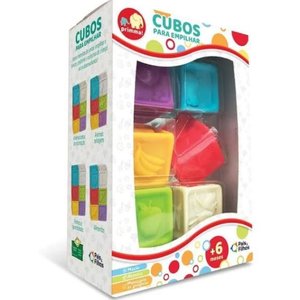 Brinquedo Cubos de Empilhar Vinil 6 Meses - Pais E Filhos