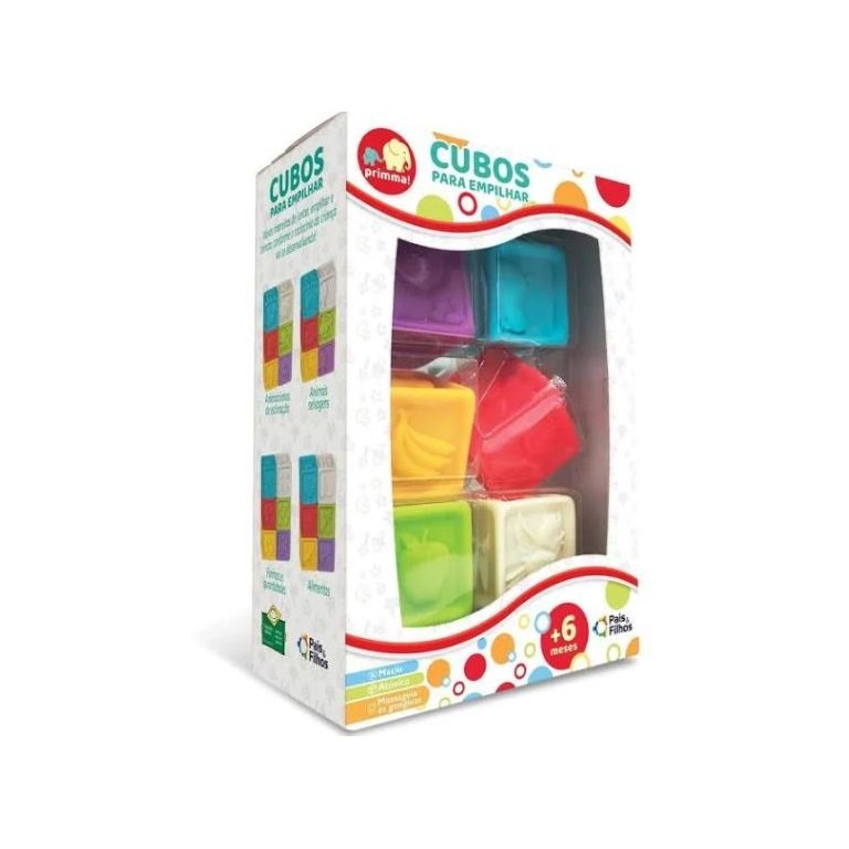 Brinquedo Cubos de Empilhar Vinil 6 Meses - Pais E Filhos
