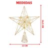 Estrela Topo Árvore de Natal Decorativa Dourado Luxo 26,5cm - 2