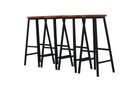 Ver imagem 7 de Kit 4 Banquetas Alta Ferro Bar Cozinha Americana Bancada Estilo Industrial Imperdível