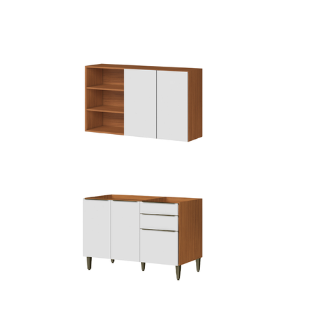Moldulado Multiuso 120cm Luana Lavanderia - Cinamomo/branco Aramóveis