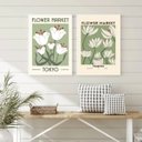 Ver imagem 2 de Kit 2 Quadros Decorativos Flower Market - Tokyo 24x18cm:madeira Preta