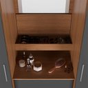 Ver imagem 3 de Guarda-roupa Casal com Espelho 2 Portas de Correr 4 Gavetas Finley 184 Cm - Carvalho C/ Grafite