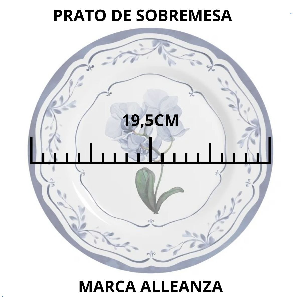 Prato de Sobremesa Alleanza Coleção Valência Cerâmica Cerâmica Alleanza Prato de Sobremesa, Prato de - 4