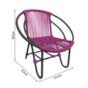 Ver imagem 4 de Cadeira Decorativa Julia em Corda Náutica e Base em Alumínio Preta/rosa