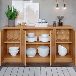 Aparador Buffet Sala de Jantar 4 Portas 100% Mdf Lia Cimol Nature Iii - 2