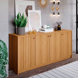Aparador Buffet Sala de Jantar 4 Portas 100% Mdf Lia Cimol Nature Iii - 3