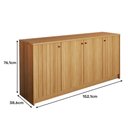 Ver imagem 6 de Aparador Buffet Sala de Jantar 4 Portas 100% Mdf Lia Cimol Nature Iii