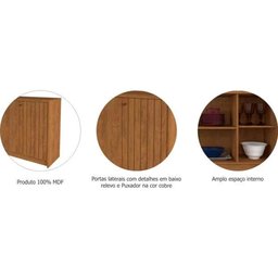 Aparador Buffet Sala de Jantar 4 Portas 100% Mdf Lia Cimol Nature Iii - 5