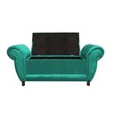 Ver imagem 4 de Recamier com Baú Itália Namoradeira Calçadeira Suede Verde Tiffany