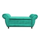 Ver imagem 2 de Recamier com Baú Itália Namoradeira Calçadeira Suede Verde Tiffany