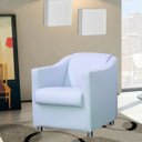 Ver imagem 2 de Poltrona Decorativa para Sala e Escritório Laura Corino Branco - Lyam Decor