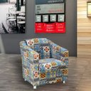 Ver imagem 3 de Kit 2 Poltronas Decorativas Laura Azul Cinza - Lyam Decor