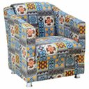 Ver imagem 2 de Kit 2 Poltronas Decorativas Laura Azul Cinza - Lyam Decor