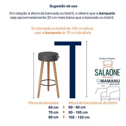 Banquetas Napoles Cozinha Banco Bar Bancada Area Gourmet Bistro:preto/80cm - 5