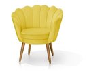Ver imagem 2 de Kit 02 Poltrona Pétala Pés Palito Suede Amarelo - Fina Mobília