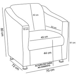 Kit 2 Poltronas Decorativas Laura Suede Bege - Lyam Decor - 3 Kit 2 Poltronas Decorativas Laura Suede Bege - Lyam Decor - 3