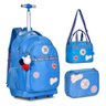 Kit Mochila de Carrinho Estojo Lancheira Azul Rb24001 Clio - 1