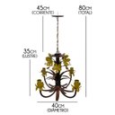 Ver imagem 2 de Pendente Luminária Decorativa com Tulipas de Ferro Iluminação de Quarto - Amarelo