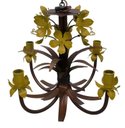 Ver imagem 1 de Luminária Artesanal de Metal com Tulipas Decorativas Iluminação de Sala - Amarelo