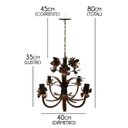 Ver imagem 2 de Lustre Simples para Sala de Apartamento Pequeno com Tulipas Artesanais - Verniz